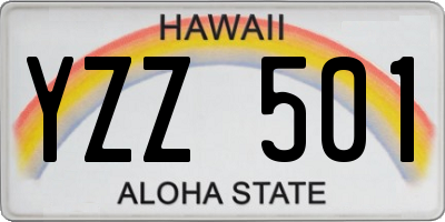 HI license plate YZZ501