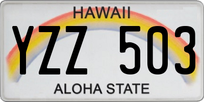 HI license plate YZZ503