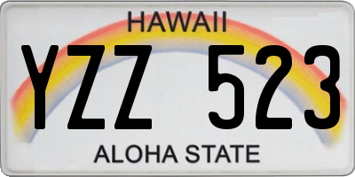 HI license plate YZZ523