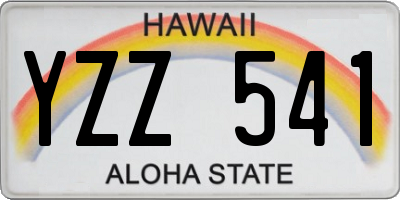 HI license plate YZZ541