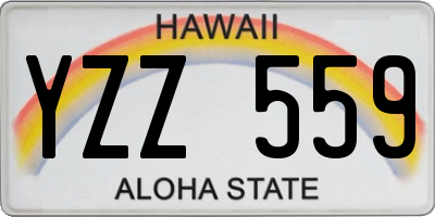 HI license plate YZZ559