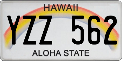 HI license plate YZZ562