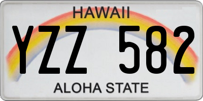 HI license plate YZZ582