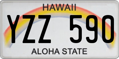 HI license plate YZZ590