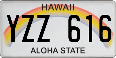 HI license plate YZZ616