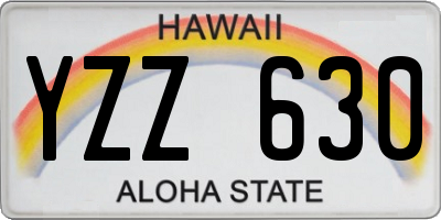 HI license plate YZZ630