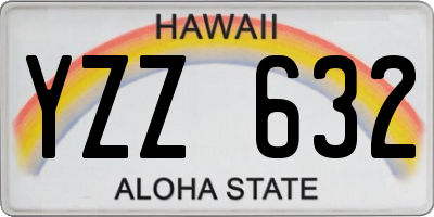 HI license plate YZZ632
