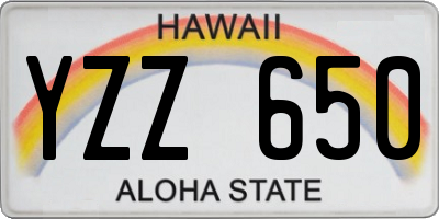 HI license plate YZZ650