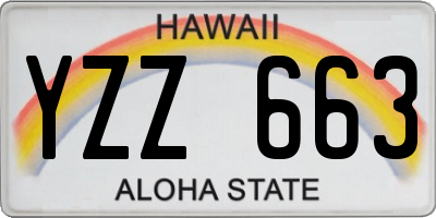HI license plate YZZ663