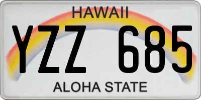 HI license plate YZZ685