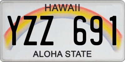 HI license plate YZZ691
