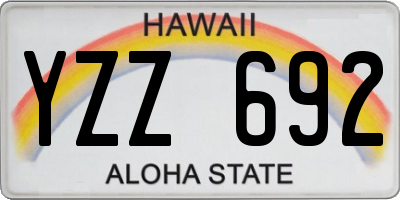 HI license plate YZZ692