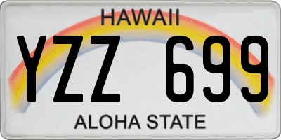 HI license plate YZZ699