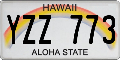 HI license plate YZZ773