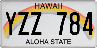 HI license plate YZZ784