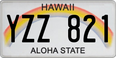 HI license plate YZZ821