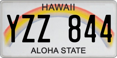 HI license plate YZZ844