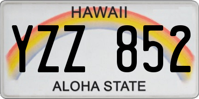 HI license plate YZZ852