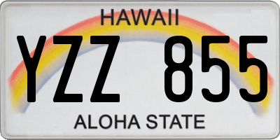 HI license plate YZZ855