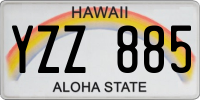 HI license plate YZZ885