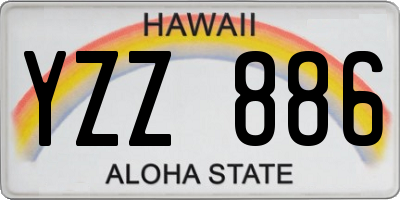 HI license plate YZZ886