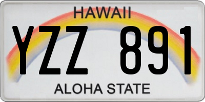 HI license plate YZZ891