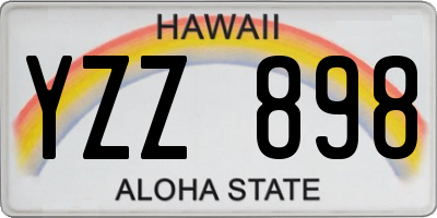 HI license plate YZZ898