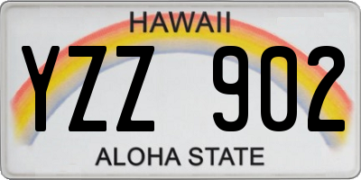 HI license plate YZZ902