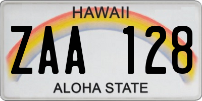 HI license plate ZAA128