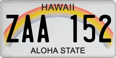 HI license plate ZAA152