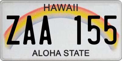 HI license plate ZAA155