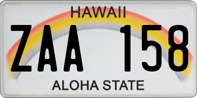HI license plate ZAA158