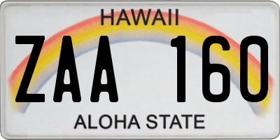 HI license plate ZAA160