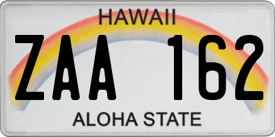 HI license plate ZAA162