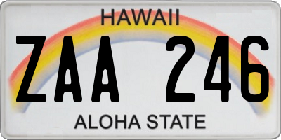 HI license plate ZAA246