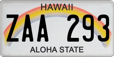HI license plate ZAA293