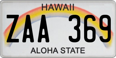 HI license plate ZAA369