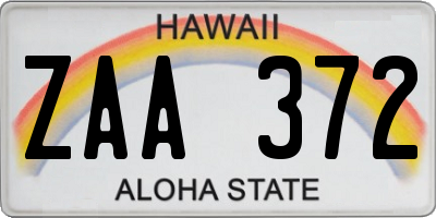 HI license plate ZAA372