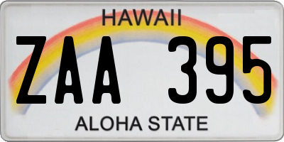 HI license plate ZAA395