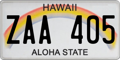 HI license plate ZAA405