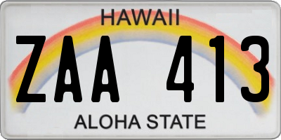 HI license plate ZAA413