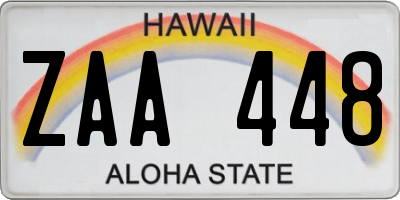 HI license plate ZAA448