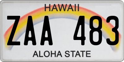 HI license plate ZAA483