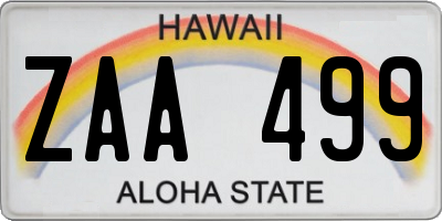 HI license plate ZAA499