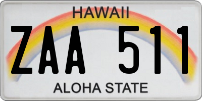 HI license plate ZAA511
