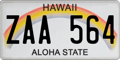 HI license plate ZAA564