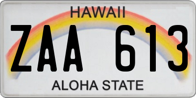 HI license plate ZAA613