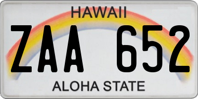 HI license plate ZAA652