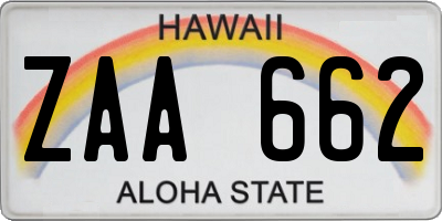 HI license plate ZAA662