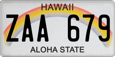 HI license plate ZAA679